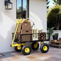 Outsunny rocking garden cart 200 kg black and yellow