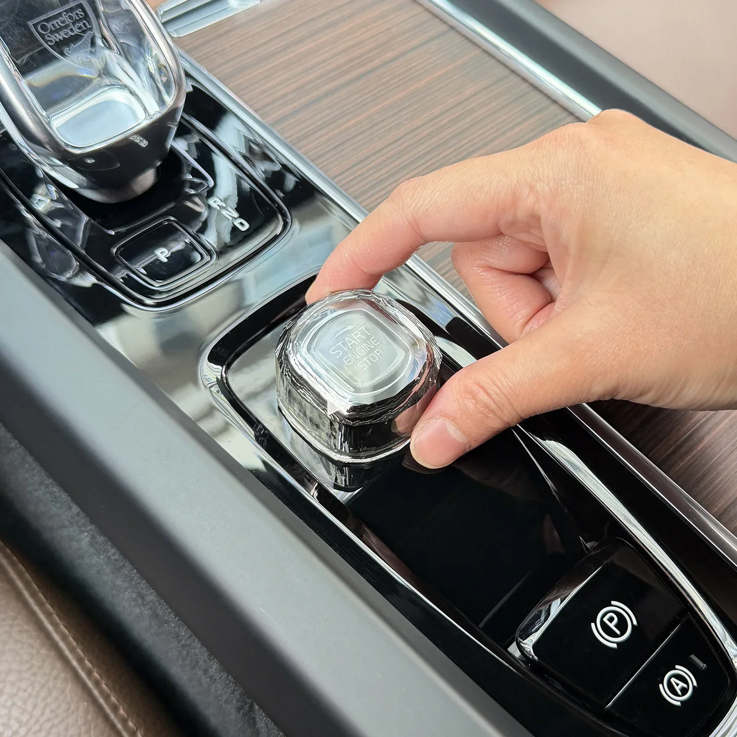 Material Glass One Click Start Knob Enhances Dashboard Look Glass Construction Smooth Tactile Feel Easy Installation