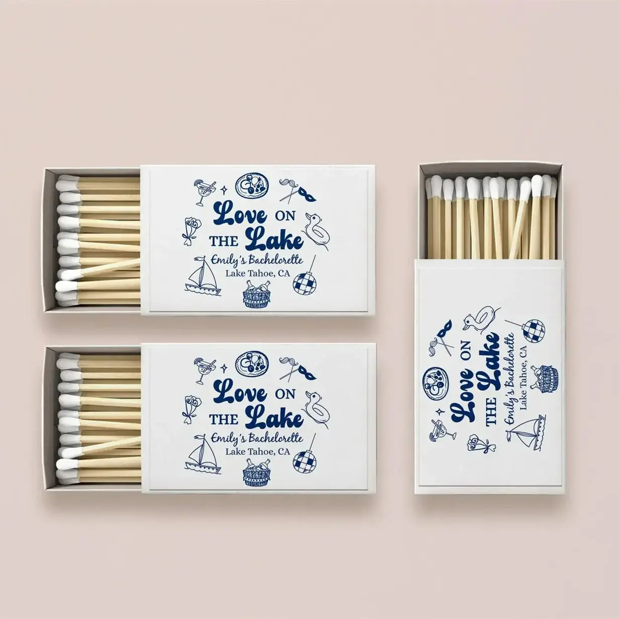 

Love On The Lake Bachelorette Party Favors/Girl Trip Camping Bachelorette Weekend Matchboxes/Personalized Matchboxfor Bacheloret