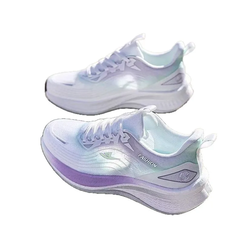 Women's Breathable Mesh Running Shoes Lightweight Casual Shoes Popcorn Sole Sports Sneakers
