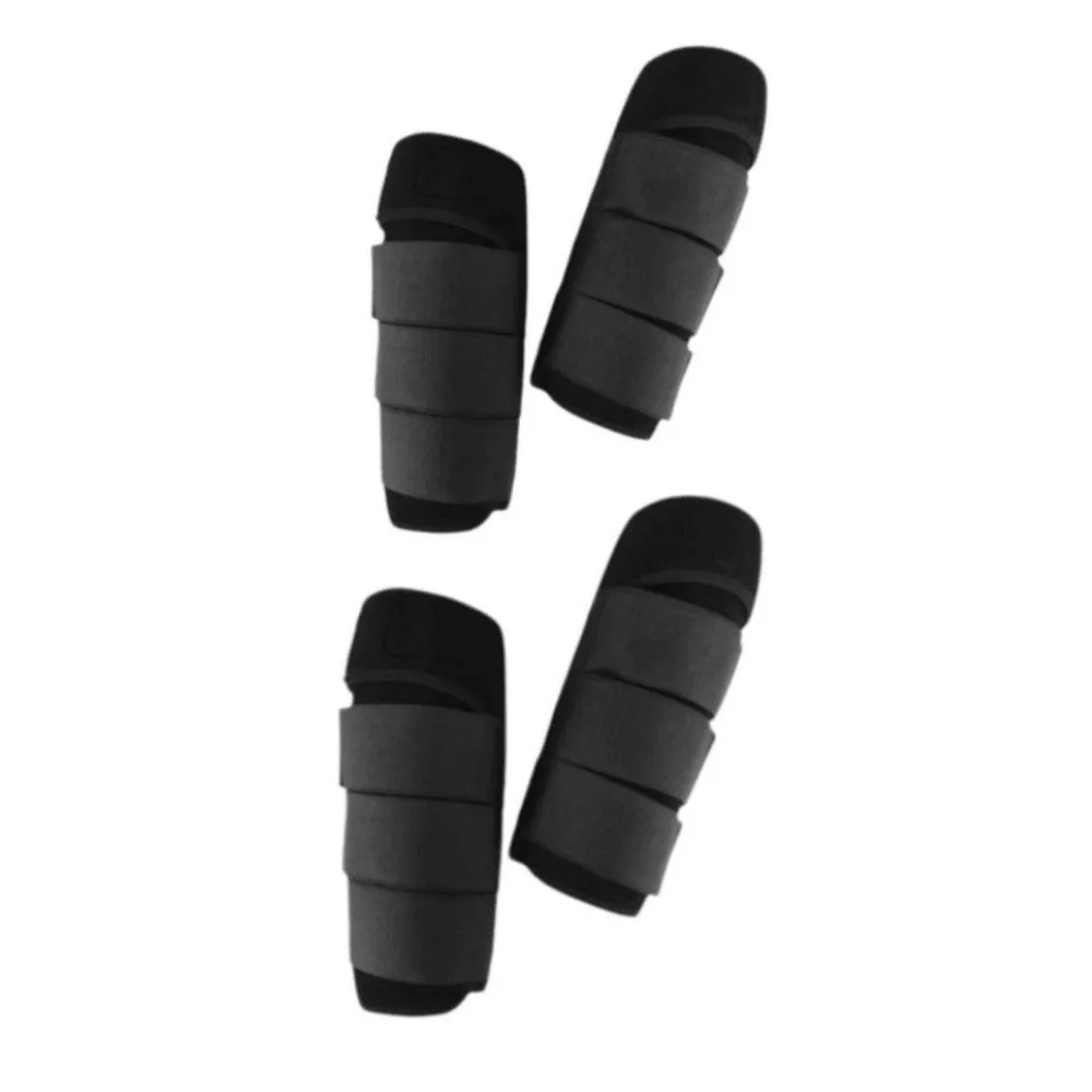 4 Pcs Waterproof Fabric Horse Splint Boots Medium Large Size Black Tone Horse Leg Protective Boots Hook And Loop Straps