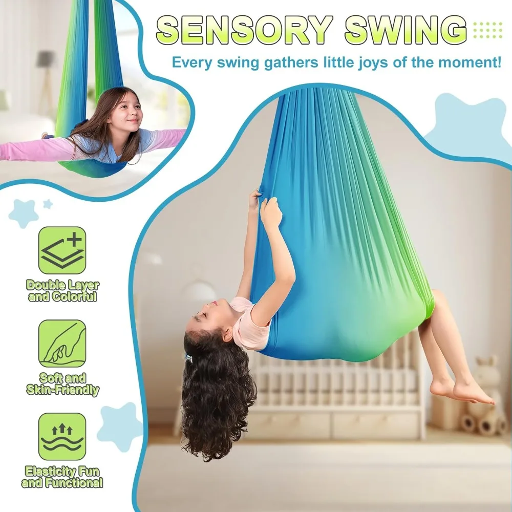 إطار حامل متأرجح على شكل X مع كرسي جراب حسية، أرجوحة معدنية شديدة التحمل للاستخدام الداخلي والخارجي بسعة 330 رطل