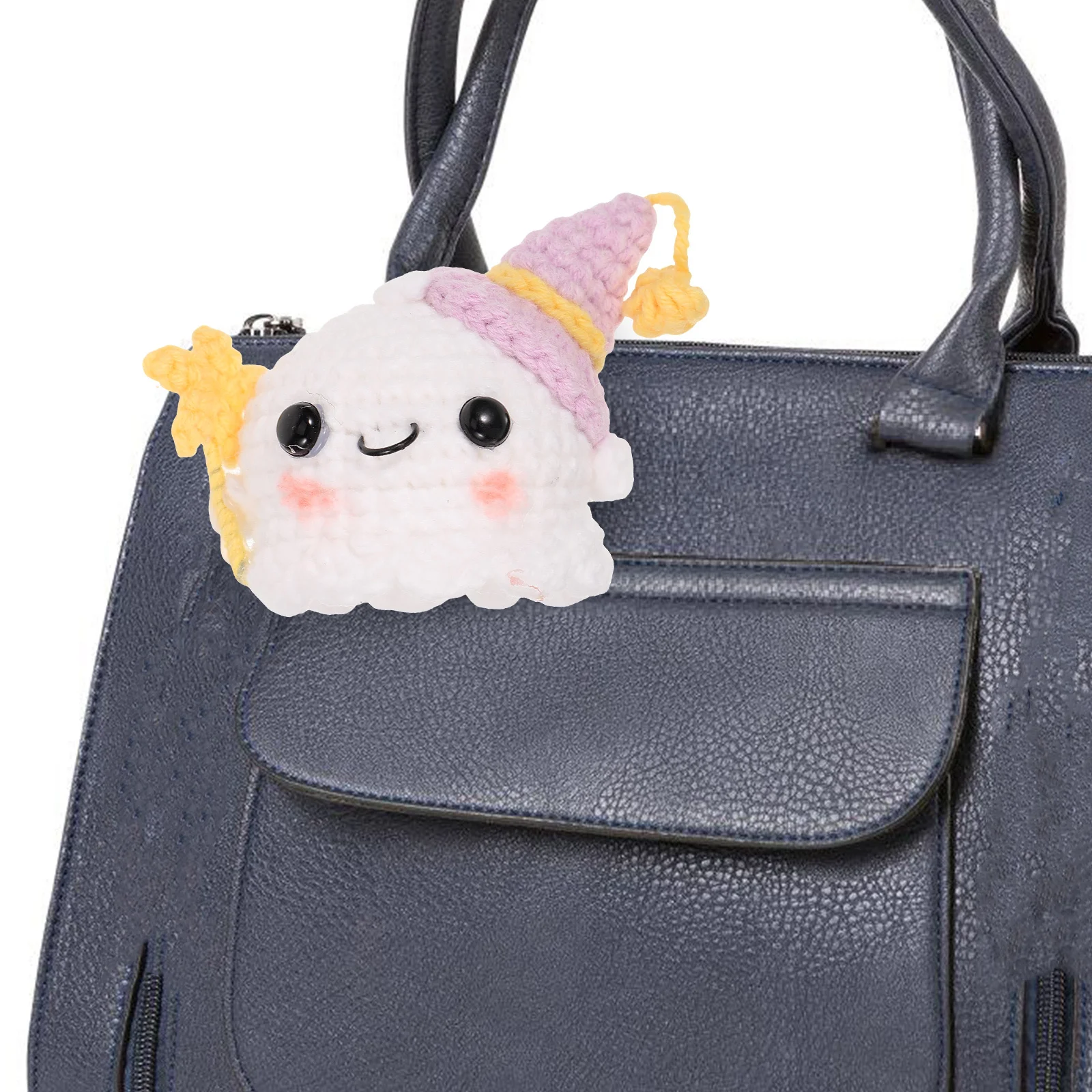 صغيرة غزل الصوف شبح الكرتون البسيطة المنسوجة يدويا الكروشيه زخرفة هالوين ديكور شبح الدعامة مشهد المهرجان