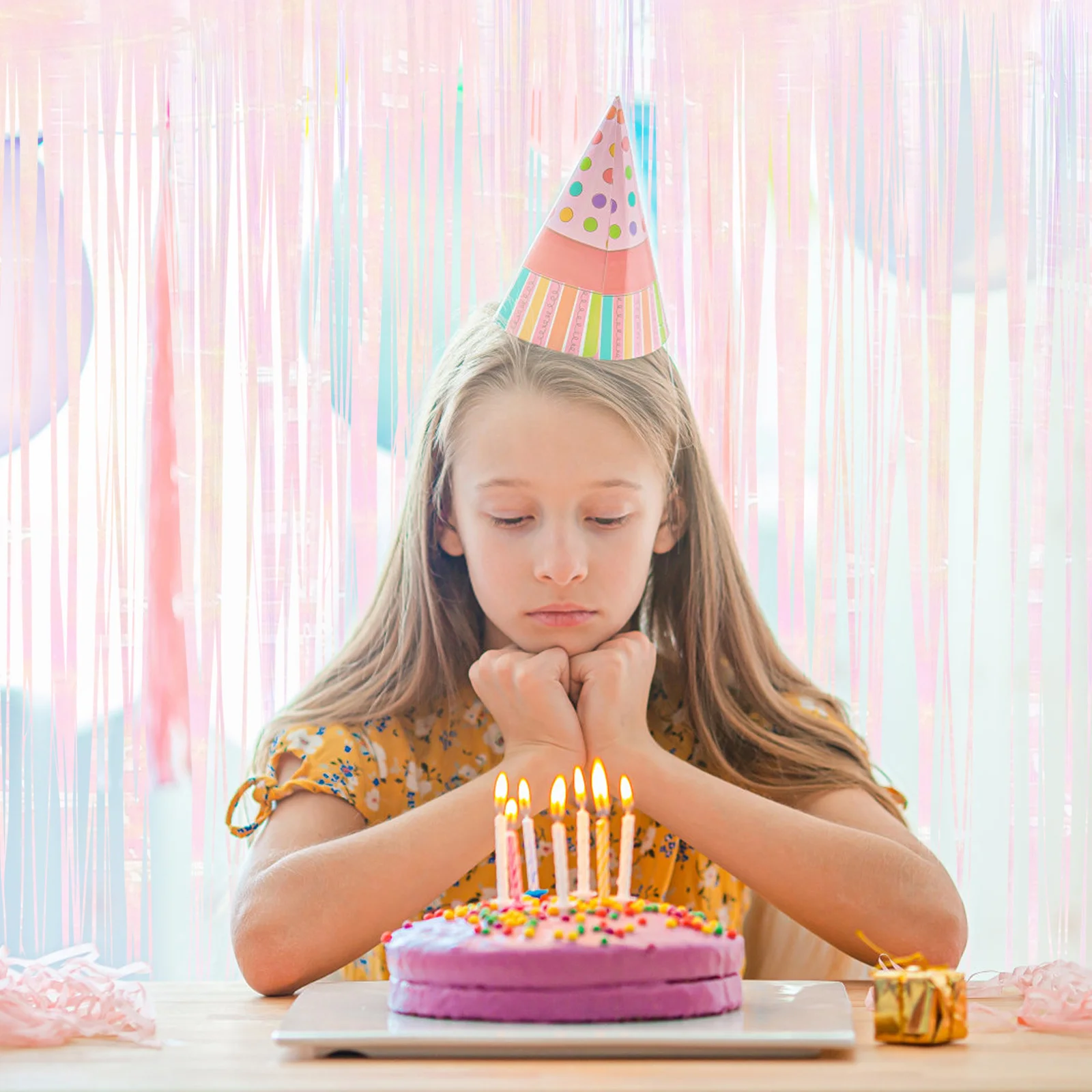 

Rainbow Fringe Backdrop Curtain Party Background Decorations Streamers Birthday Wedding Festival Layout Props For Bar Coffee