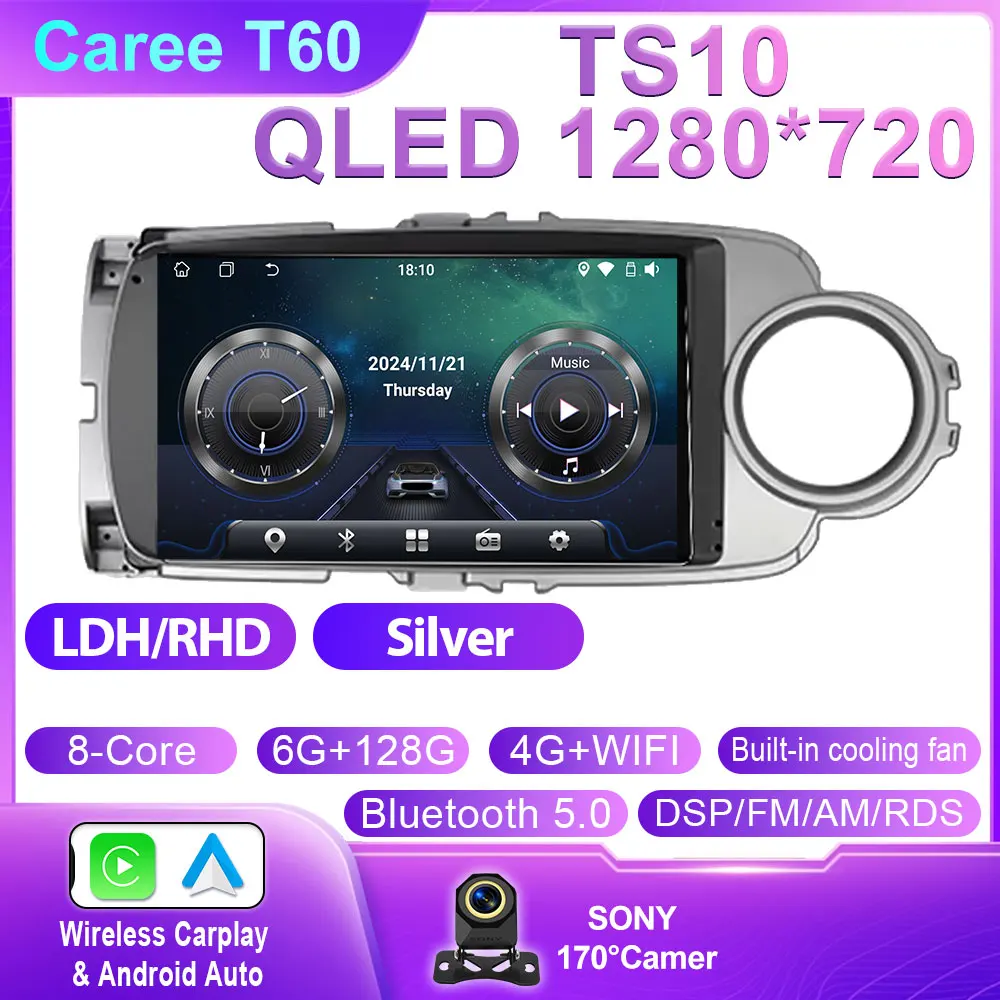 Android 15 Carplay Autoradio Voor Toyota Yaris 2012 2013 2014 2015 2016 2017 LHD RHD Navigatie GPS Multimedia speler Stereo WIFI