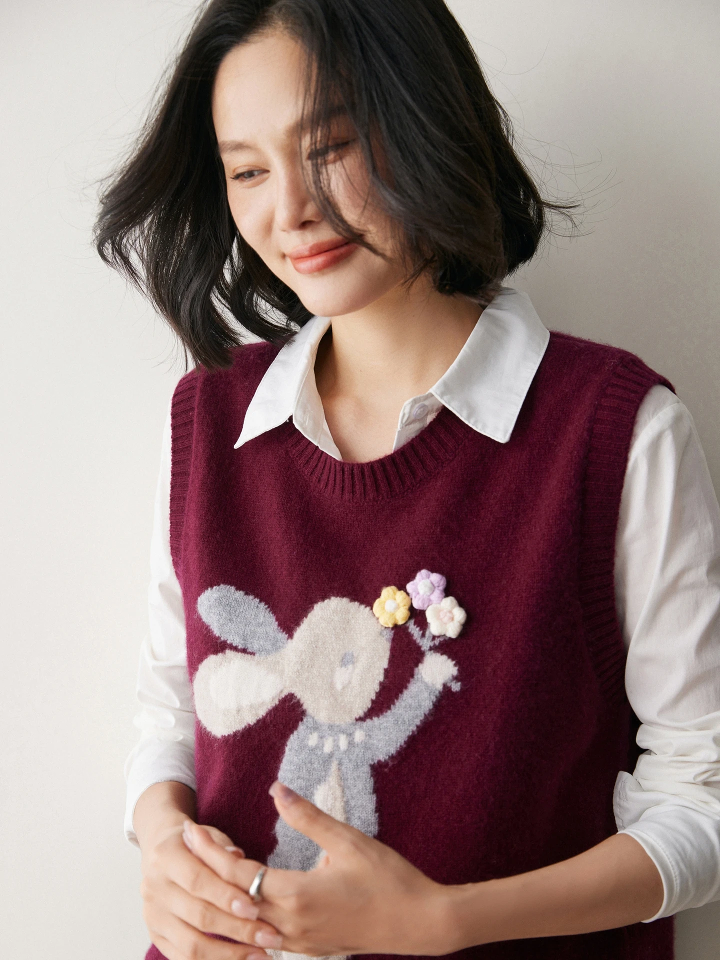 

Женский повседневный вязаный шерстяной жилет круглого цвета Ne Svel, теплый пригородный жилет Camere Blend Thiened, осенний сезонный цвет