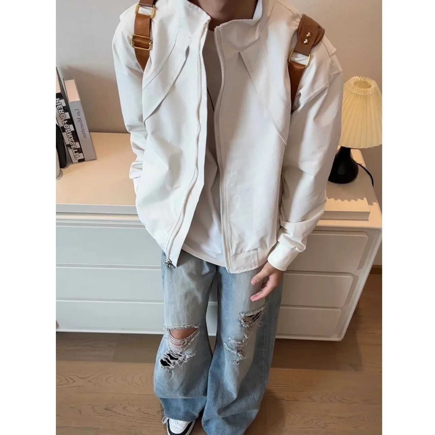 

Мужское летное пальто в стиле пэчворк в американском стиле, осеннее свободное повседневное пальто для улицы, пальто