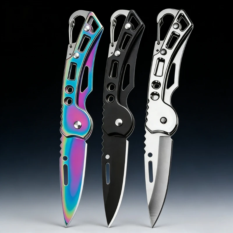 1PC Folding Pocket Knife Stainless Steel Portable Small Stee