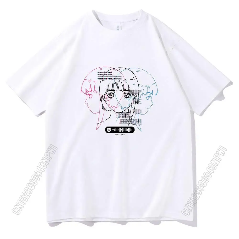 Ascii Serial Experiments Lain T-Shirt Men Glitch Iwakura Manga Weeb Girl Sci Fi Harajuku Tee Shirt Crew Neck 100% Cotton Tshirt