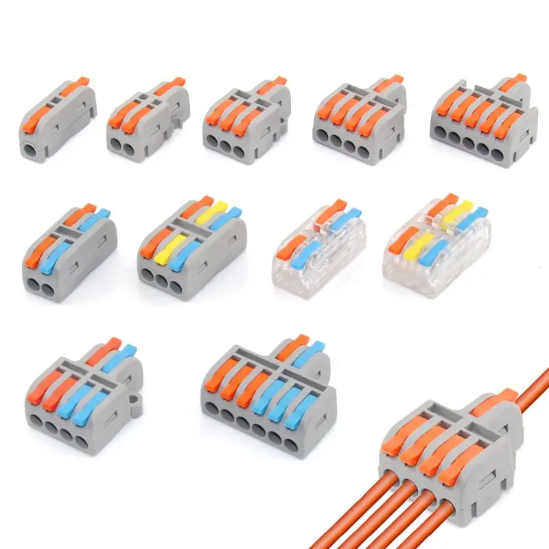 

1/5/10 PCS Mini Fast Wiring Cable Connectors Universal Compact Splitter Electrical Conductors Push-in Home Terminal Block