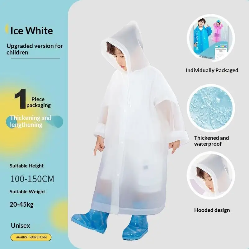 Men Women Universal Transparent Rain Poncho EVA Windproof Bicycle Motorcycle Raincoat for Cycling Camping Travel
