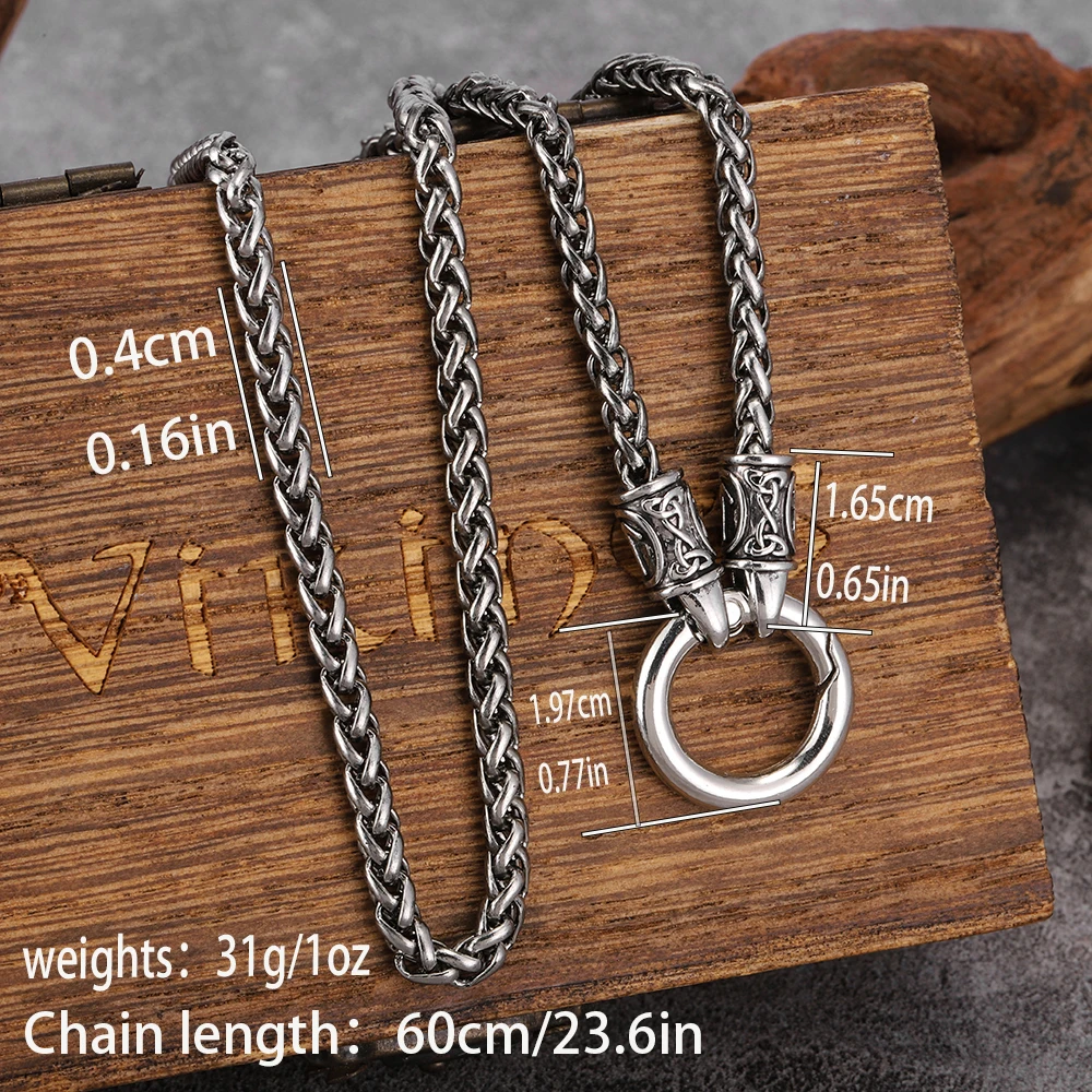 الأزياء الرجعية العرقية نمط مزدوج دائرة مشبك ستة كلمات تعويذة التنين العظام سلسلة قلادة للرجال والنساء #1