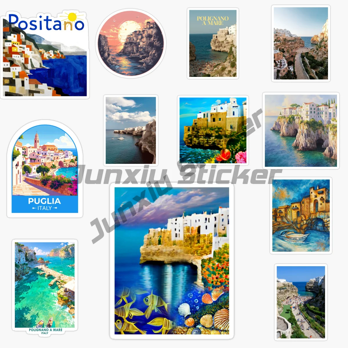 

Positano Italy's Most Charming and Romantic Seaside Town Coastline Travel Scenery Vinyl Self-adhesive Car Sticker Car Decal
