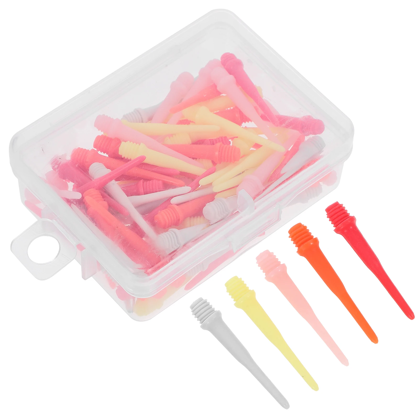 

80Pcs Electronic Shafts Plastic Screw Thread Strong Durable Anti-Slip Carving Mixed Color Dart Points Replacement