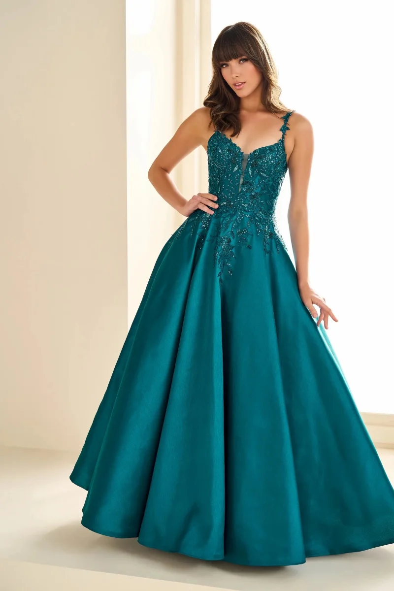 Annie-vestido De novia verde bordado con lentejuelas, Vestidos De graduación De lujo De satén, corte en A, elegante, para ocasiones formales, Vestidos De Fiesta