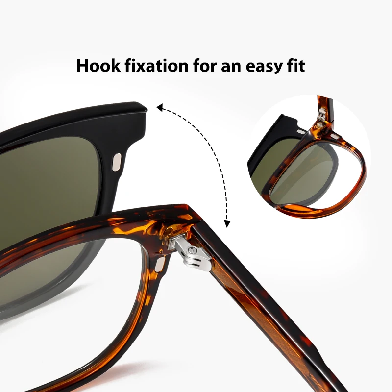 كليب على نظارات شمسية عدسات قطبية رجل إمرأة ماركة خمر قصر النظر النظارات البصرية إطار موضة نظارات شمسية قابلة للطي عدسة #4