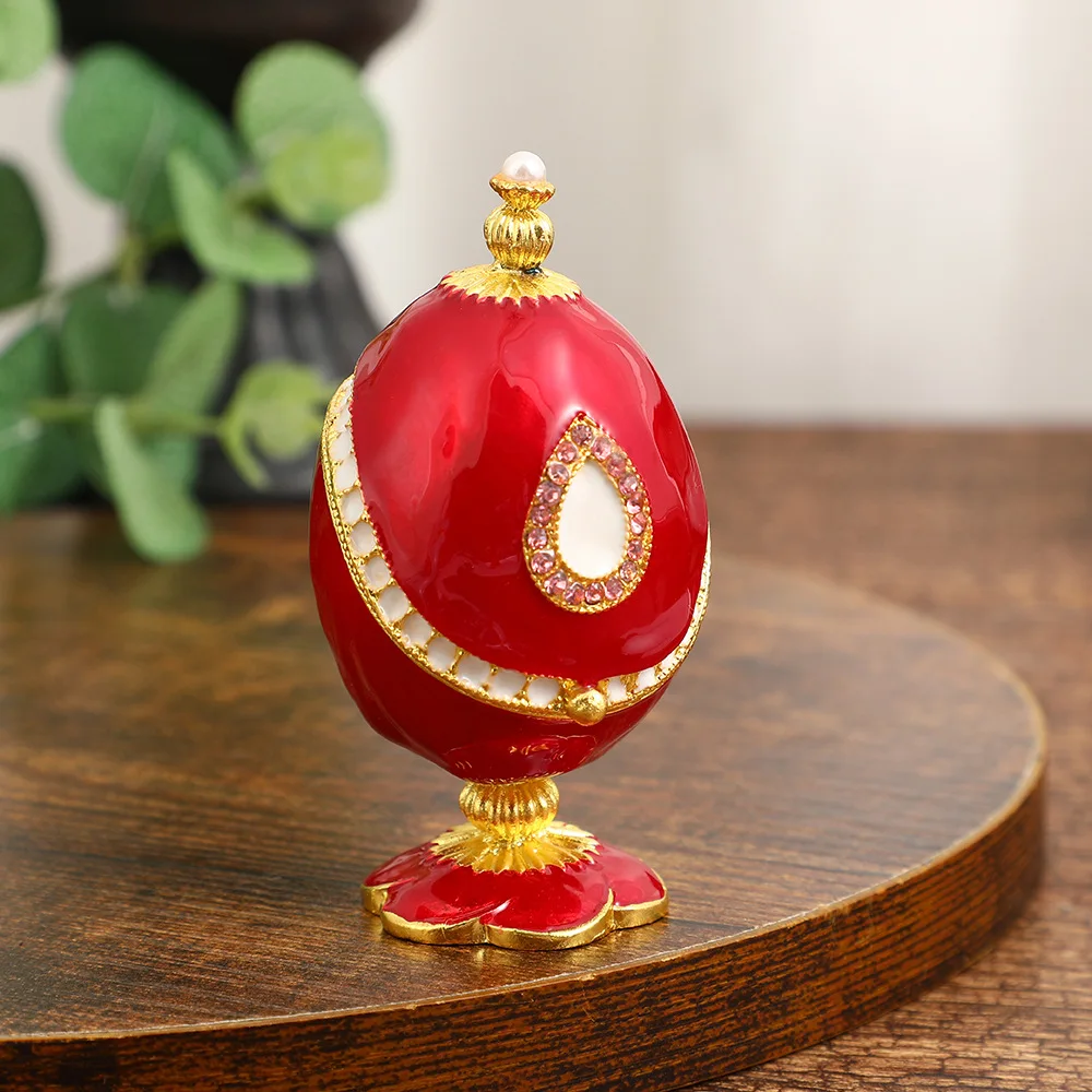 Luxury oval Jewelry box Creative Metal Trinket jewelry Storage Box For Girls Women Tabletop Decoration Jewelry box