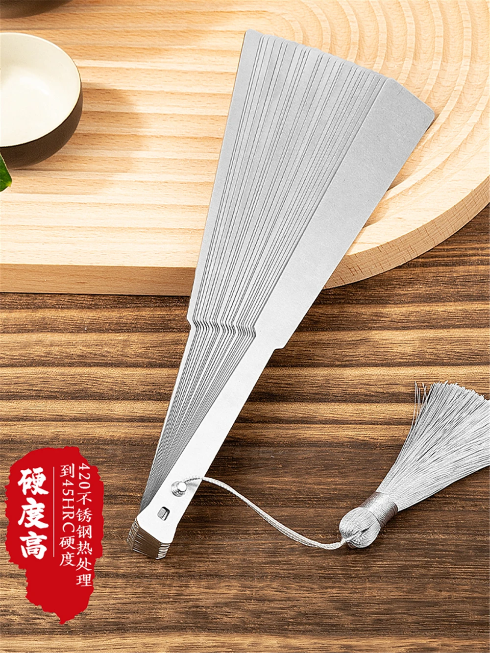 New Chinese Style Fine Steel Ancient Fan Self-Defense Kung Fu Portable Folding Fan Metal Defense Stainless Steel Folding Fan