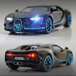 1/32 Bugatti Chiron Alloy Sport Car Toy Models Diecast Metal Miniature Vehicles con Sound Light Pull Back giocattoli da collezione auto