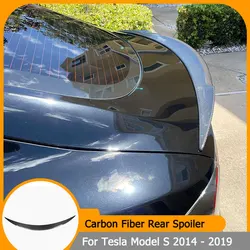 Carbon Fiber Rear Trunk Spoiler Wing For Tesla Model S 2014 - 2019 Car Boot Lip Wing Spoiler