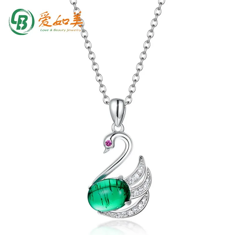

New Inlaid Cultivated Emerald Necklace for Women, 18K Gold PT950 Platinum Silver Plated 7-layer Gold Cultivated Color Treasure