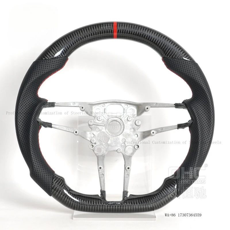 Hot 19-22 models of for 911, Panamera, Macan, Taycan modified flat-bottom carbon fiber car steering wheel