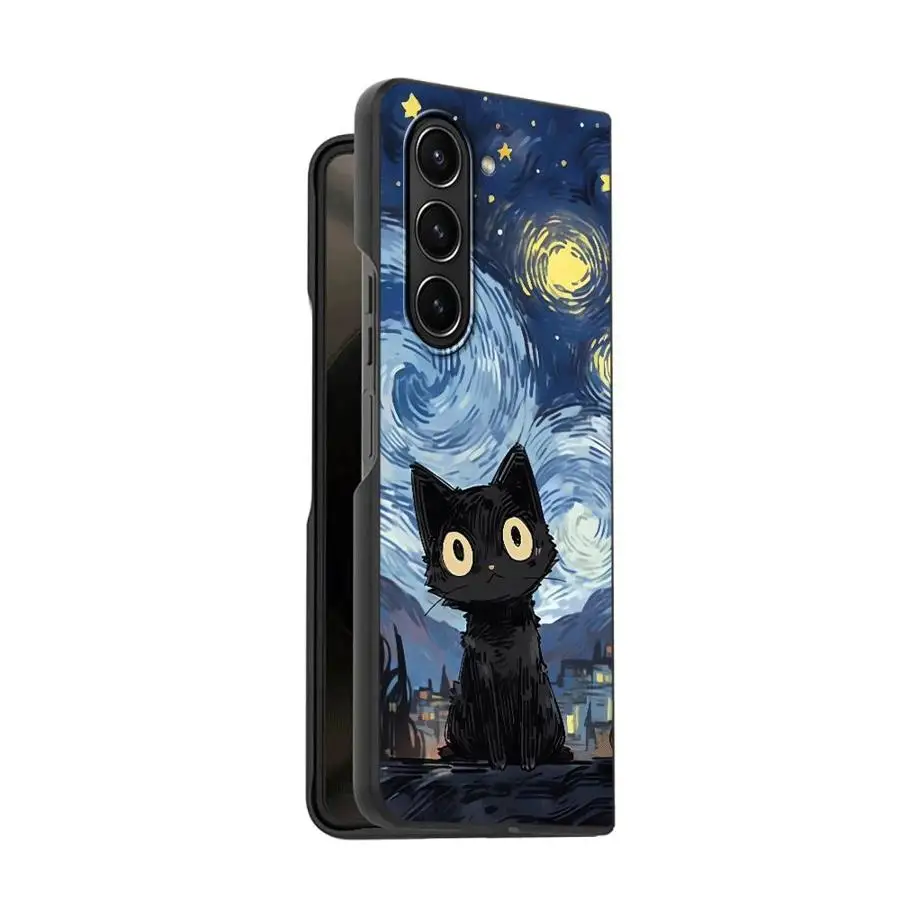 Custodia posteriore per telefono per Samsung Galaxy ZFold4 ZFold7 ZFold3 ZFold5 Z Fold 7 6 5 4 3 ZFold6 Super Cute Kitten