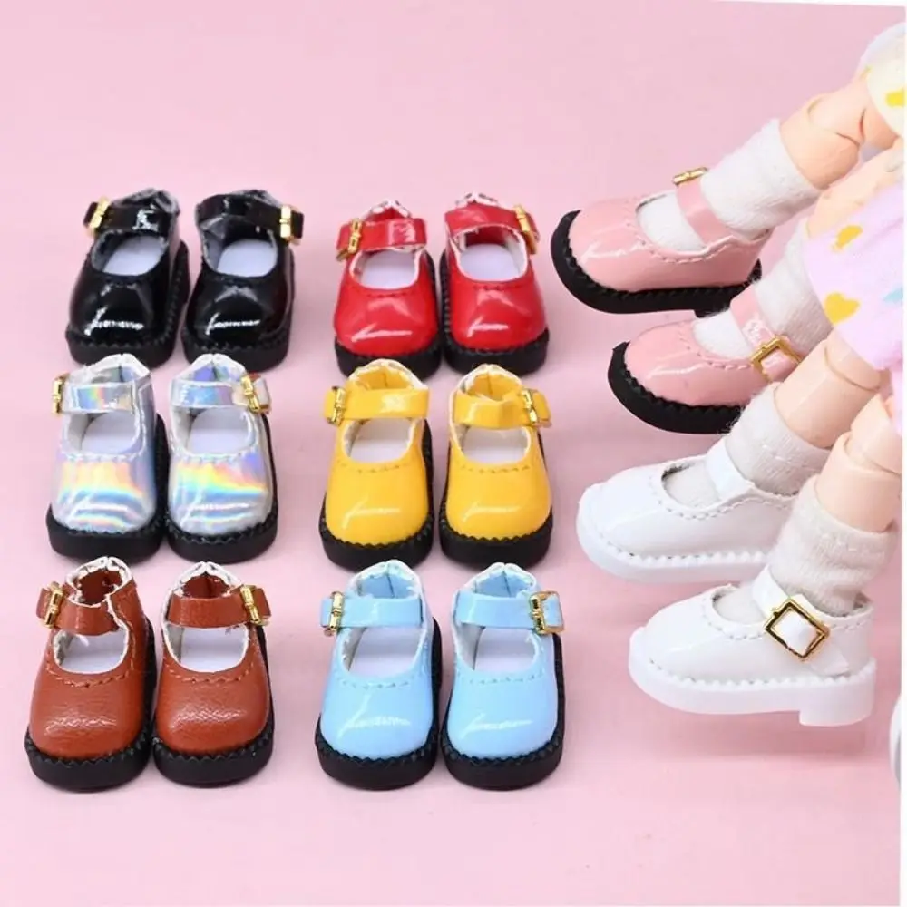 

1Pair PU Leather ob11 Doll Sandals Mini Round Toe 12 BJD Doll PU Shoes Cute 2.7*1.3cm OB11 Princess Shoes Body Dolls