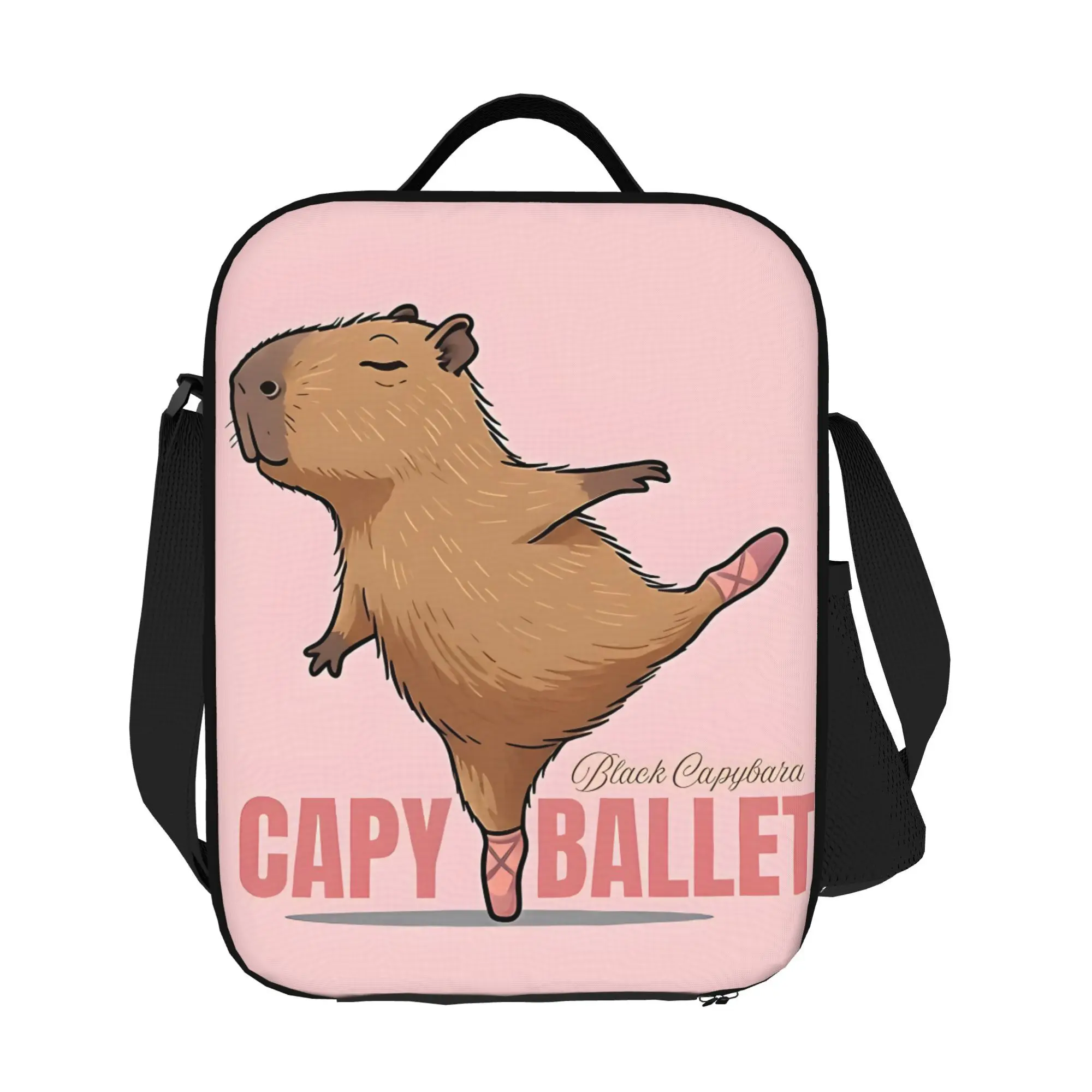 Dark Capybara Print Work Bag - Cute Capybara Face Design Hand Washable Rectangular Non-Food Contact Bag