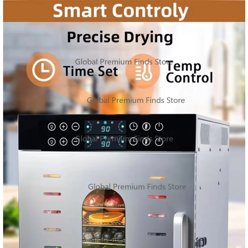 

80-Tray Industrial Food Dryer High Quality Stainless Steel Electric Heating PLC Controlled 220V for Fruit Vegetable Meat