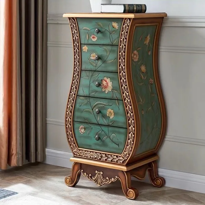 103X50X35CM hot-selling European-style drawer cabinet painted storage cabinet completed assembly
