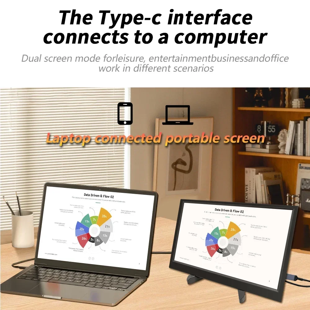 MUCAI 11.6 inch Portable Monitor 16:9 60Hz game screen 45% NTSC 250Cd/m ยฒ Laptop Mac Xbox PS4/5 Switch Display Type-c interface