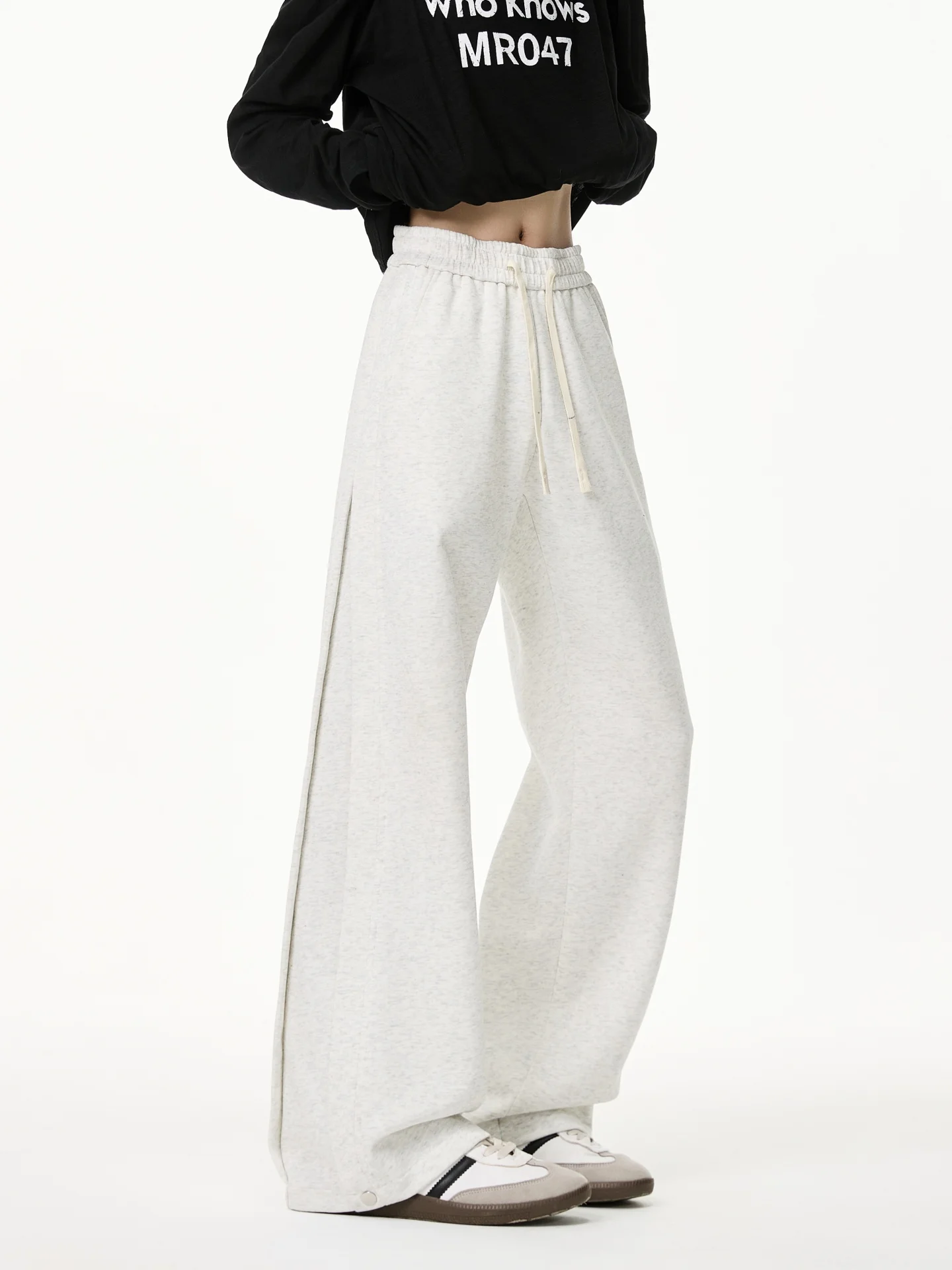 

Повседневные широкие брюки унисекс для осени и зимы, модные, свободные, универсальные, с драпировкой, в стиле пэчворк, прямого кроя