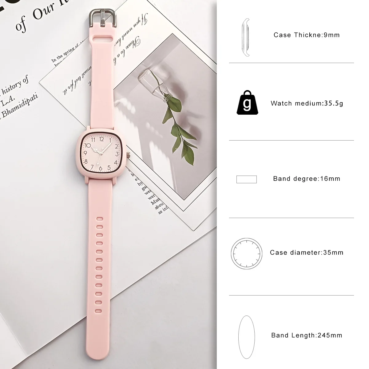 New Jelly Colors Scheme Square Case Luminous Watches Digital Graduations Students Sports Silicone Strap Quartz Watch Reloj Mujer