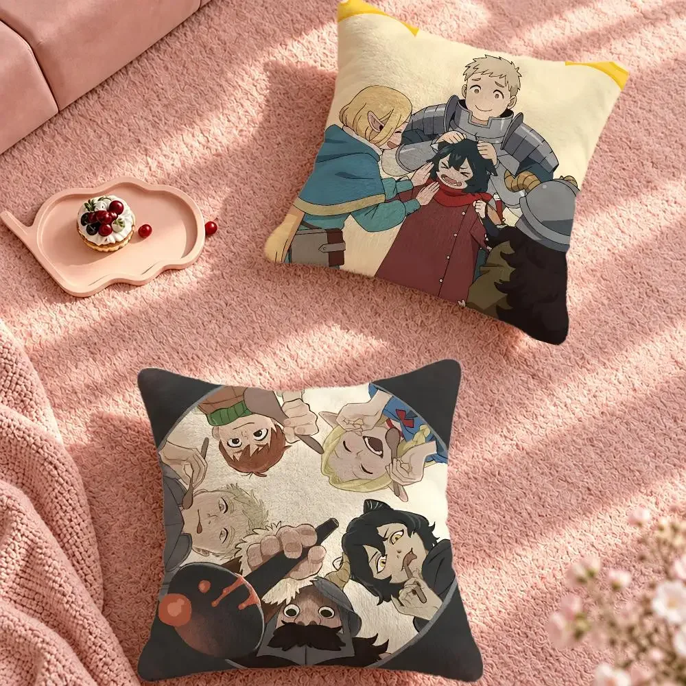 Fantasy Delicious in Dungeon Cushion Cover Cute Cartoon Throw Pillow Cover Soft Plush Cushion Cover Sofa Bedroom Home Decor