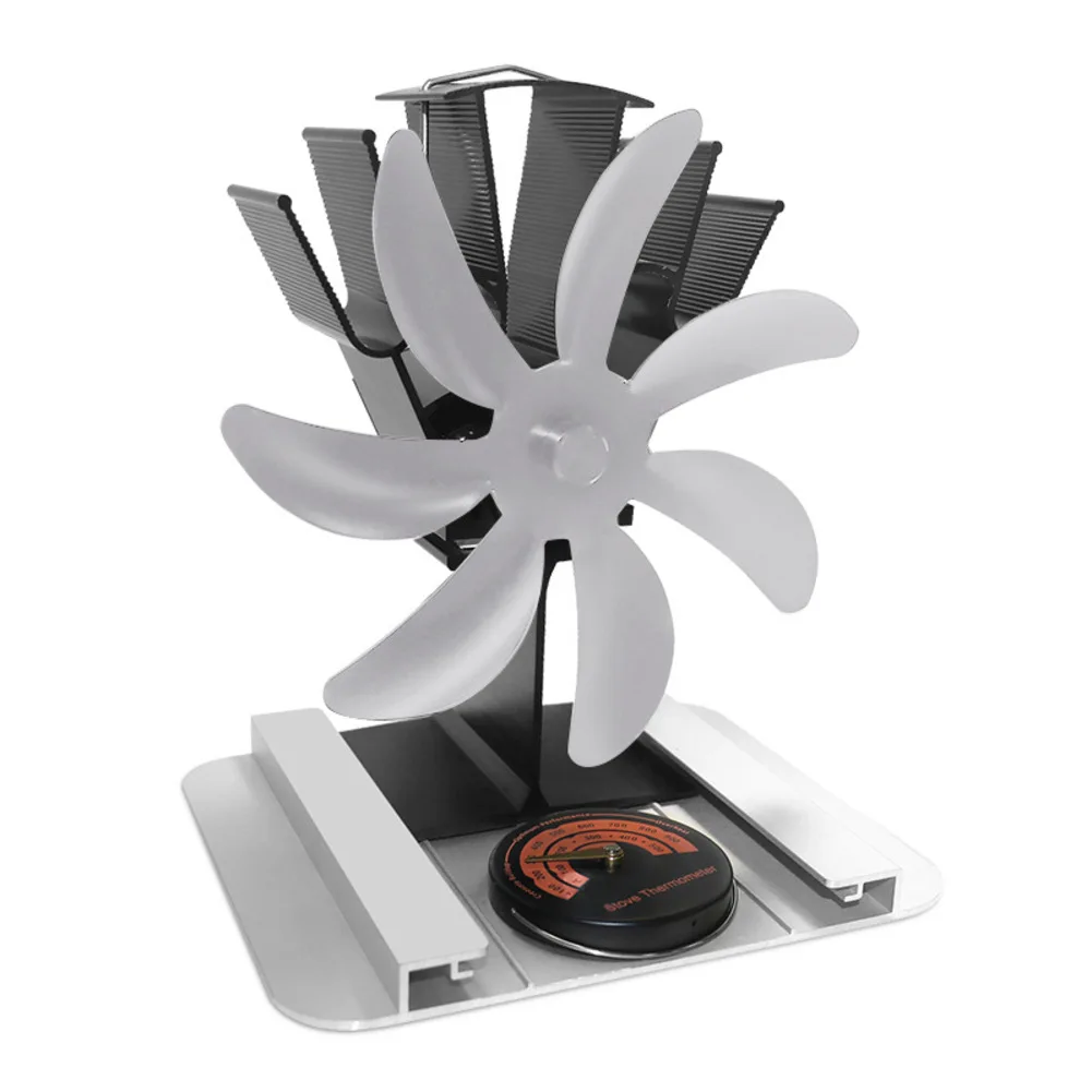 Wood Stove Fan with 7 Blades for Silent Operation and Efficient Heat Distribution Powered by Fireplace Heat Without Electricity