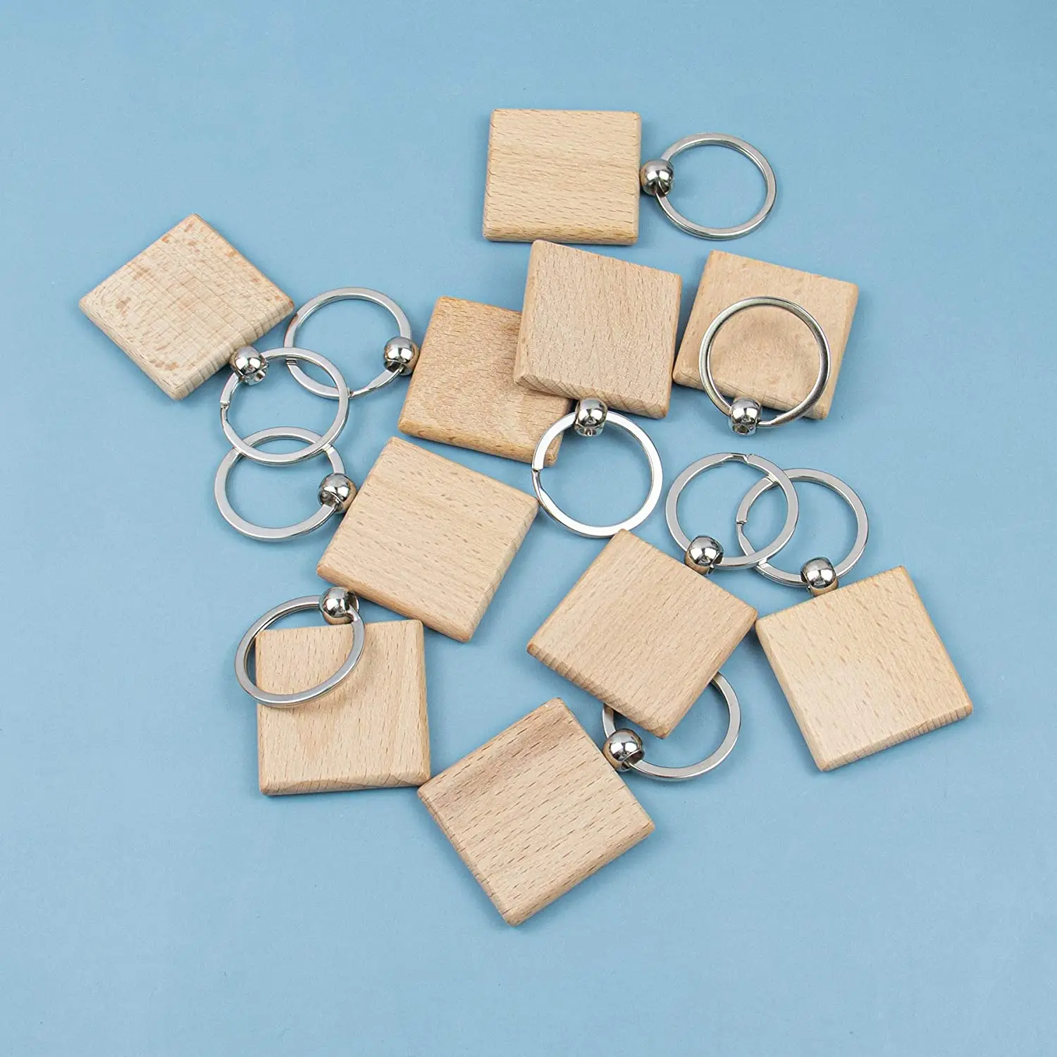 

New-Design Blank Wooden Keychain Wooden (Square, 20 Pack)