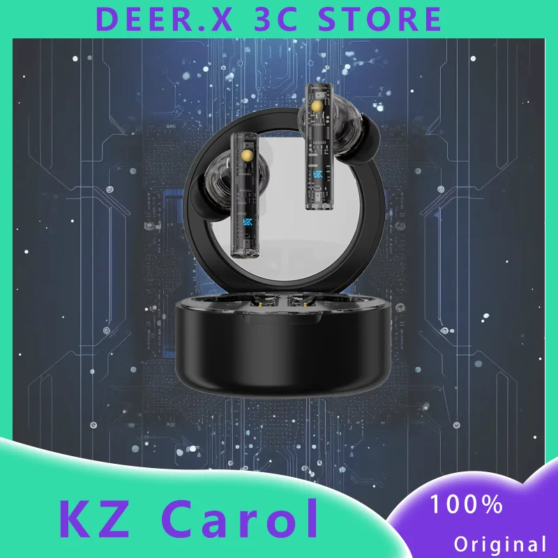 Kz Carol In Ear Wireless Bluetooth Earphones -55db Deep Noise Reduction, Low Latency, High Fidelity Customized Gaming Earphones