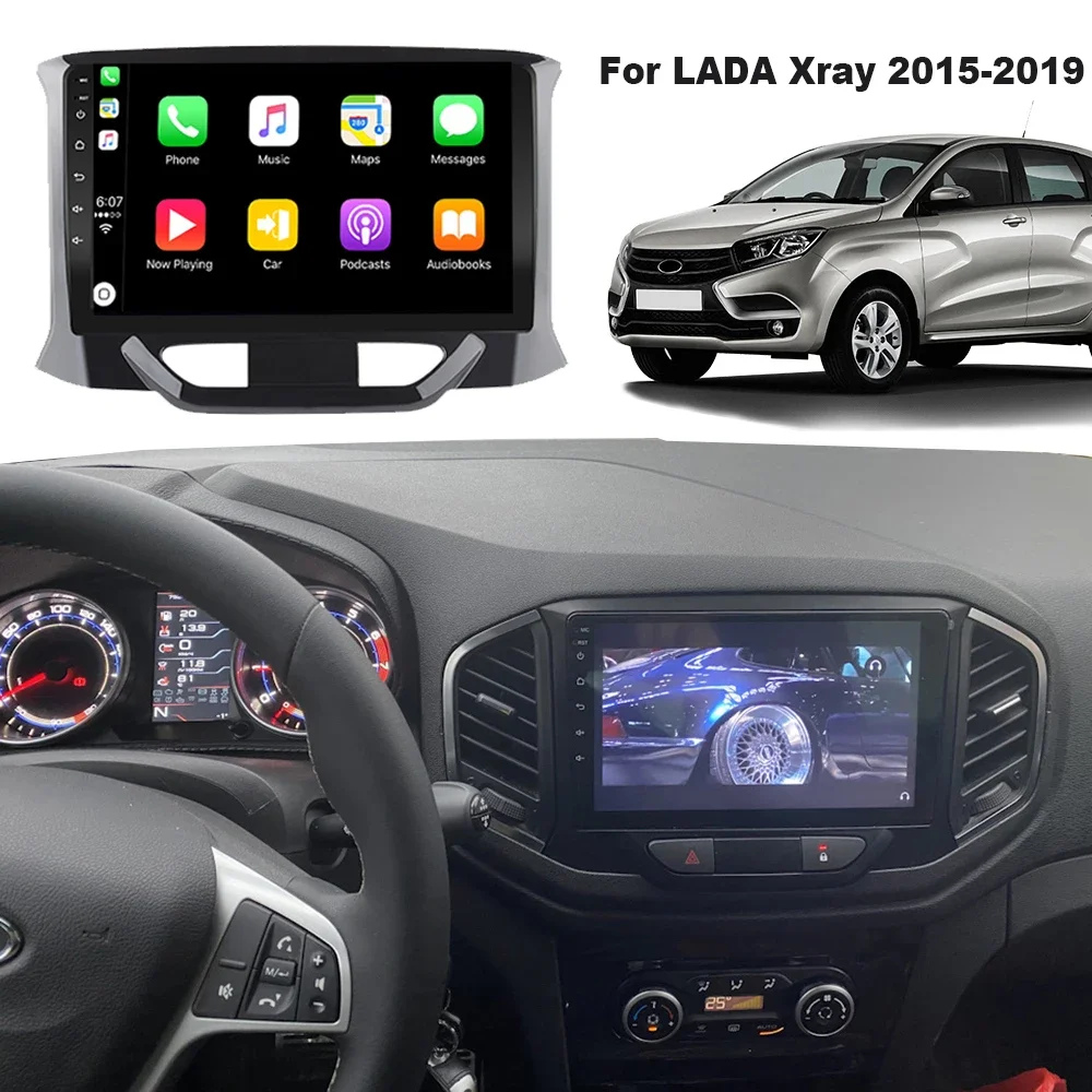 For LADA Xray Android 13 Car Radio multimedia video player 2015-2019 Year QLED IPS GPS SIM navigation audio 2din no dvd