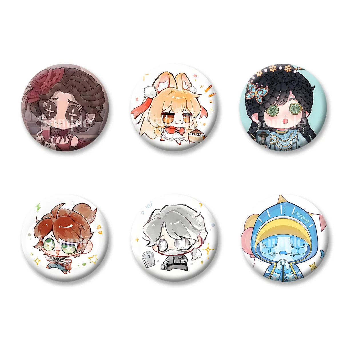 

The Fifth Personality Terror Anime Cartoon Flash Badge Keychains Makeup Mirror Fridge Magnet ACG Goods Game Peripherals Toy Gift