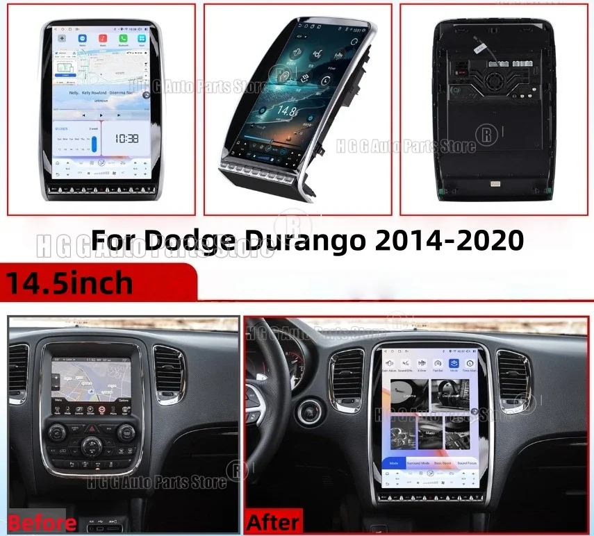 For Dodge Durango 2014-2020 Android 13 Resolution Car GPS Navigation CarPlay Car Radio Multimedia Wireless CarPlay Touch Screen