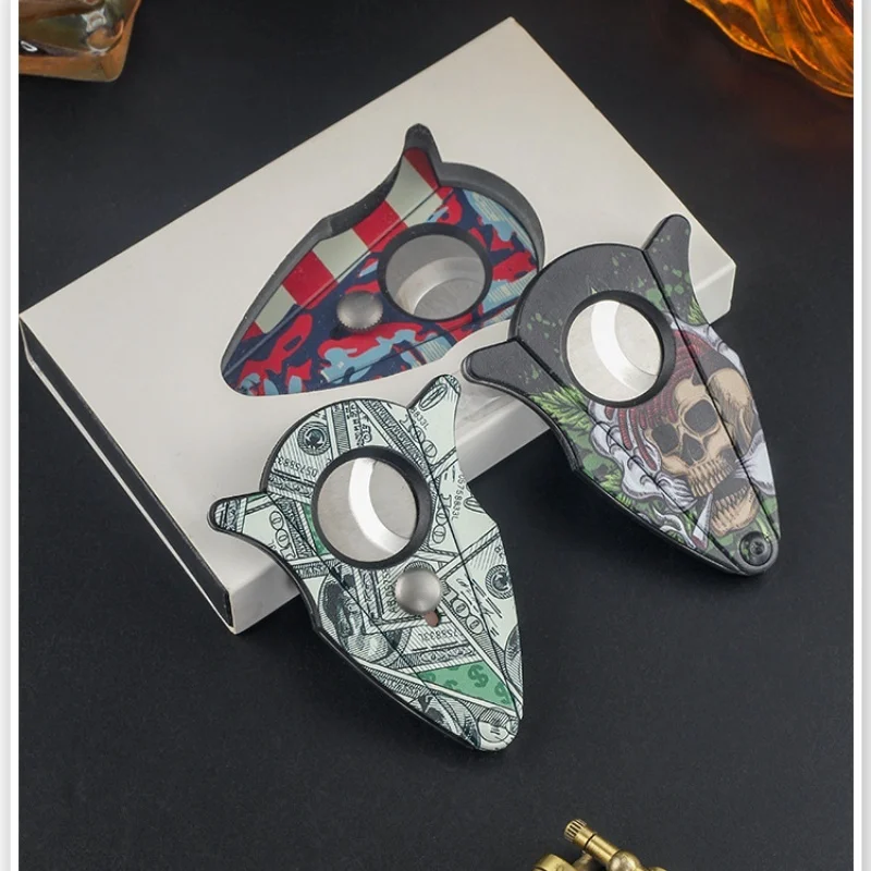 Double Blade Cigar Cutter Stainless Steel Sharp Blade Cuban Cigar Scissors Fashion Gift Box Packing