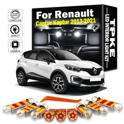 11Pcs For Renault Captur Kaptur 2013 2014 2015 2016 2017 2018 2019 2020 2021 LED Bulbs Interior Map Dome Number Plate Light Kit