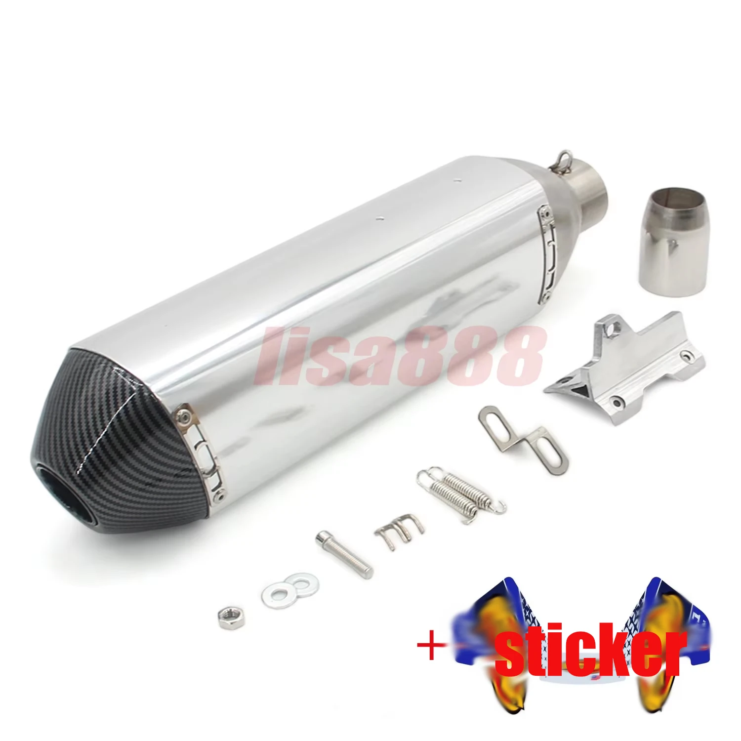 Lengte 470mm Inlaat 51mm Motorfiets FMF 4T Uitlaat Pijp Escape Moto Universele met DB Killer escapes para moto