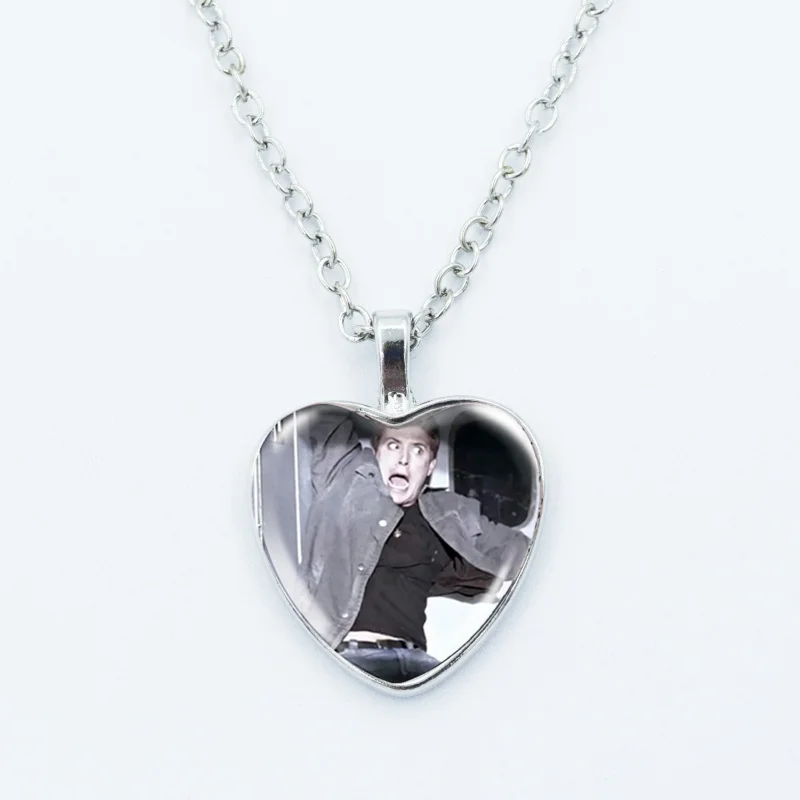 Movie Supernatural Necklace Dean Winchester Jensen Ackles Necklace Glass Dome Heart Shape Pendant Necklace Jewelry Fans Gift view 4