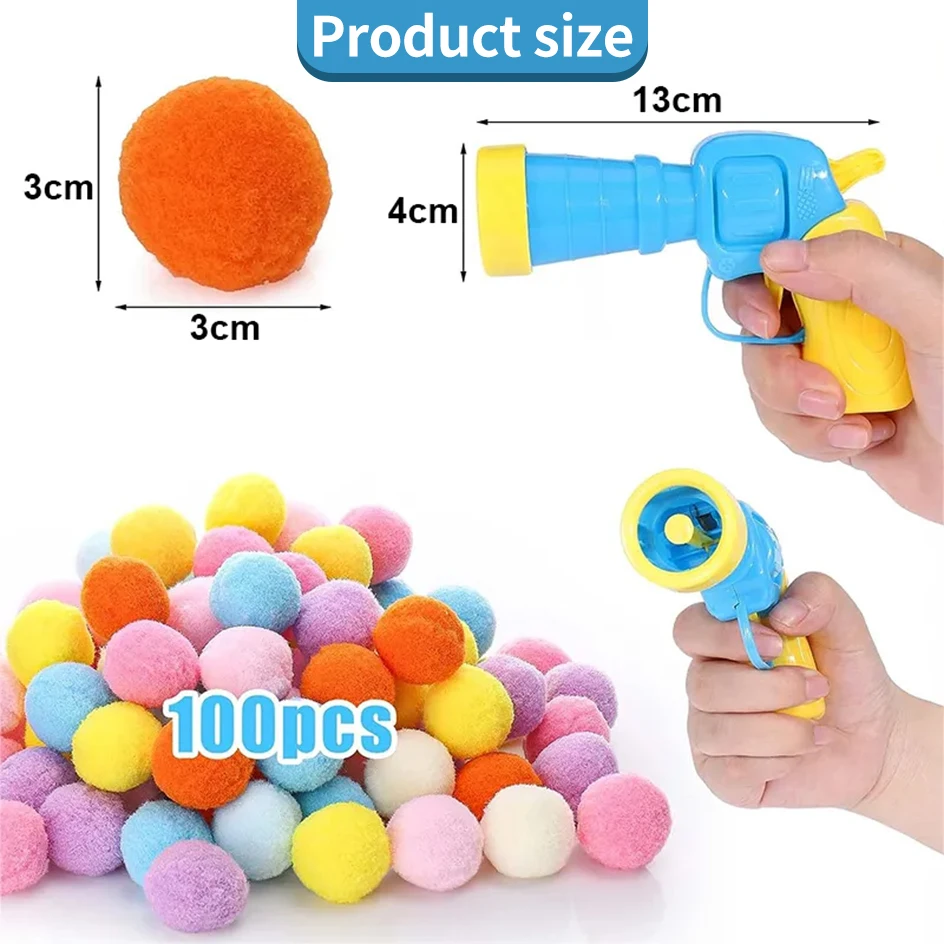 Interactive Launch Training Cat Toys Creative Kittens Mini Pompoms Games Stretch Plush Ball Toys Cat Supplies Pet Accessories