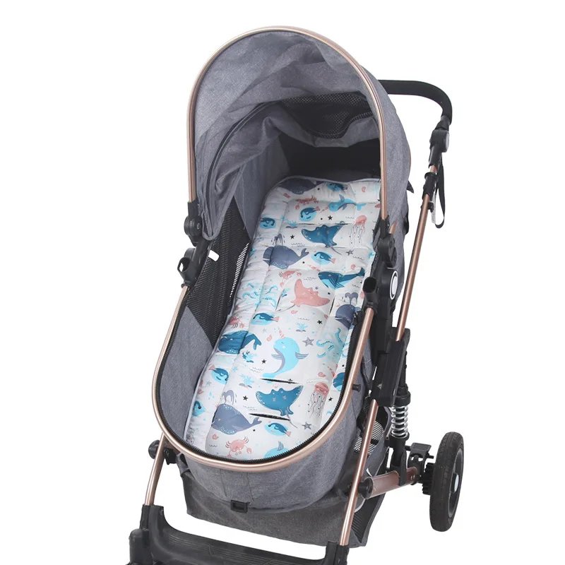 Thick Cotton Pushchair Cushion Soft Printed Stroller Mat Four Season Universal Seat Liner For Trolley Outdoor Walking Scenario