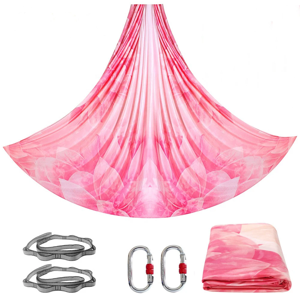 8*2.8M Rainbow Yoga Hammock Set Indoor Fitness Equipment Anti Gravity Yoga Swing Aerial Silks Inversion Air Yoga Swing Full