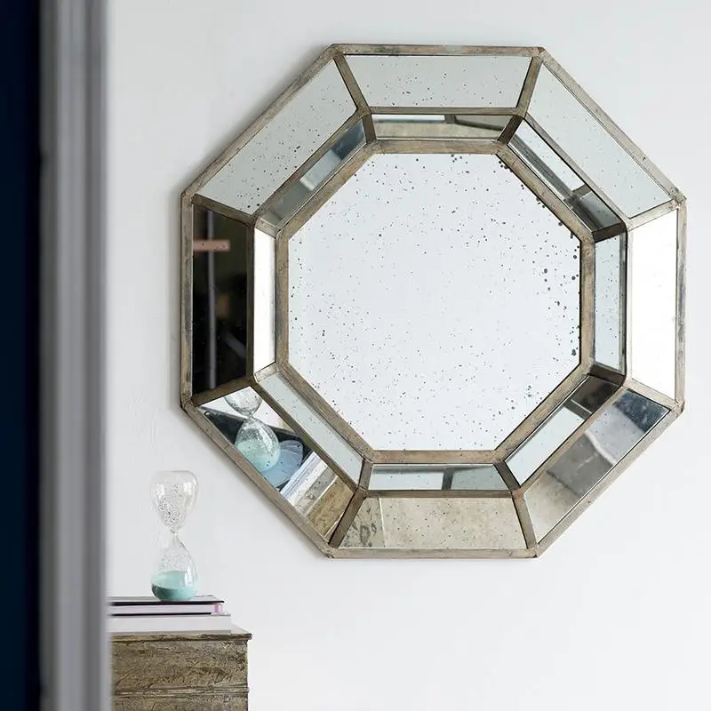 

40" x 40" Silver Octagon Mirror, Oversized Mid-Century Modern Accent for Living Room, Entryway, Bedroom, Hallway Decor