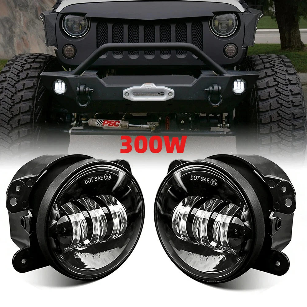 2 szt. 300W LED Reflektory Przeciwmgielne do Jeepa 4-calowe Dodatkowe Światła Reflektorowe Światła Do Jazdy Dla Jeep JK Dodge Journey Off Road 4x4